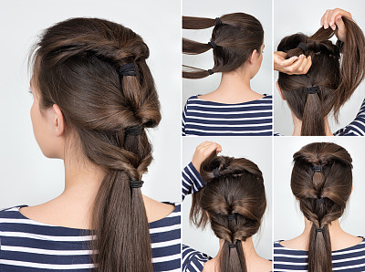 发型扭马尾教程图片下载