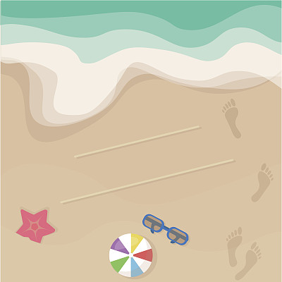 矢量海岸插图，俯视图图片下载