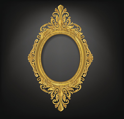 复古圆形金相框图片下载