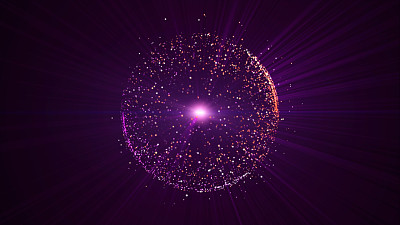 抽象背景与小颗粒形成的圆形。光线效果。图片下载