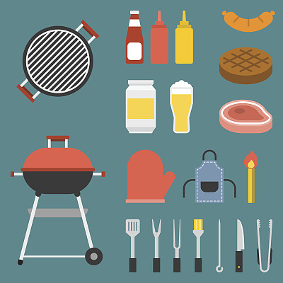 矢量烧烤图标集图片下载