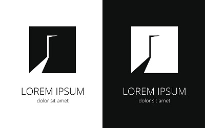 黑暗的门半掩着素材图片