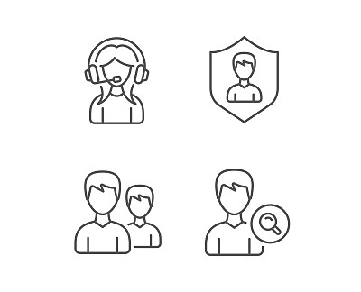 女性支持，组和搜索档案图标。图片下载