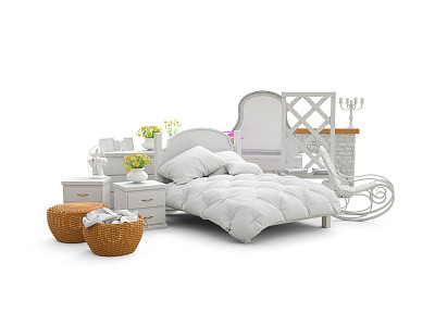 家电与家具隔离。三维渲染图片下载