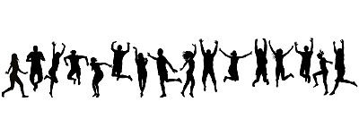 男人和女人跳跃的轮廓图片下载