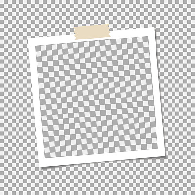 灰色背景上有胶带的相框。模板，为你的时尚照片空白图片下载