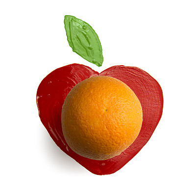 漆成红色的心图片下载