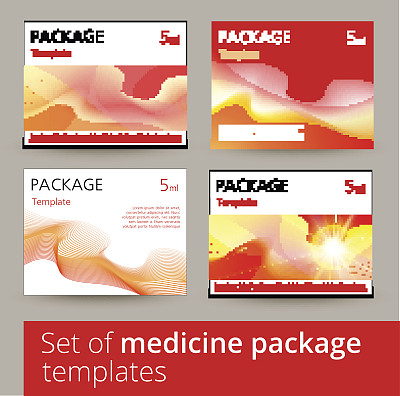 一套带有3d模板的药品包装设计。图片下载