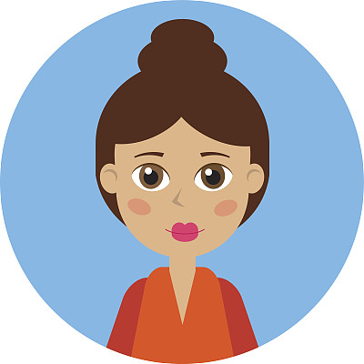 女性头像图标。图片下载