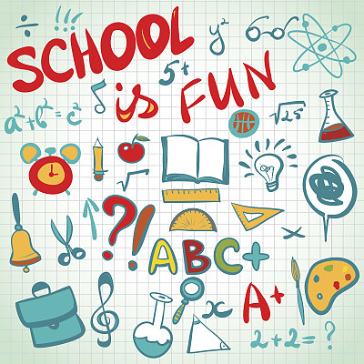 手绘学校图标集图片下载