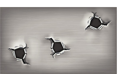 金属上有三个不规则的孔图片下载