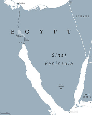 埃及西奈半岛政治地图图片下载