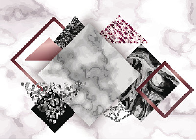 大理石玫瑰背景时尚简约几何风格与石材，箔，闪光，金属纹理，三角形，模板海报，邀请，墙纸素材图片