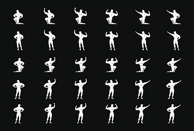 健美运动员的剪影图片下载