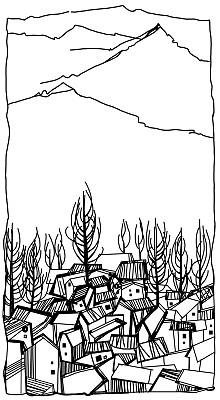 山脚下的村庄图片下载