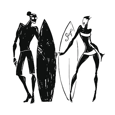 女人和男人的剪影图片下载