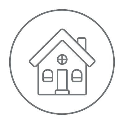 独立式住宅线条图标图片下载