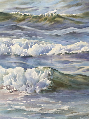 海景水彩背景。图片下载