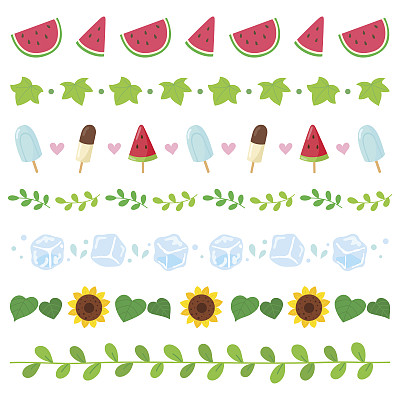 夏季元素边界集图片下载