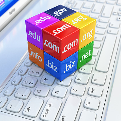 域的概念。白色笔记本键盘上的立方体。图片下载