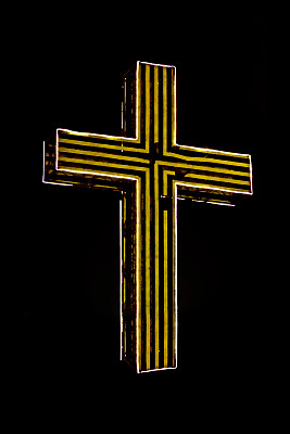 霓虹基督教十字隔离图片下载