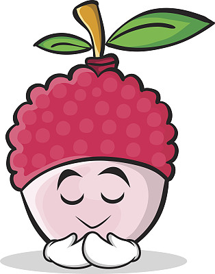 祈祷脸荔枝卡通人物风格矢量插画图片下载