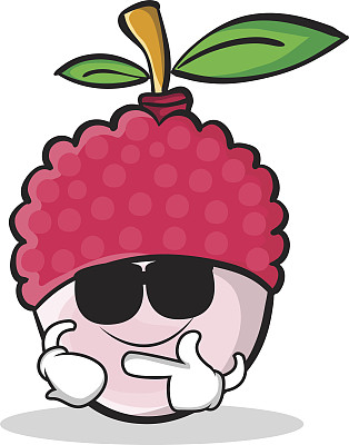 超级酷的荔枝卡通人物风格矢量插图图片下载