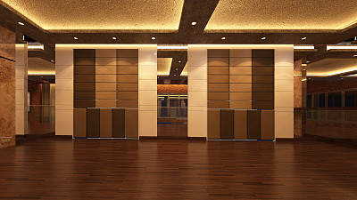 阁楼空房间，3d渲染室内设计，模拟插图图片下载