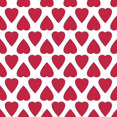 无缝模式与红色的心在白色的背景图片下载
