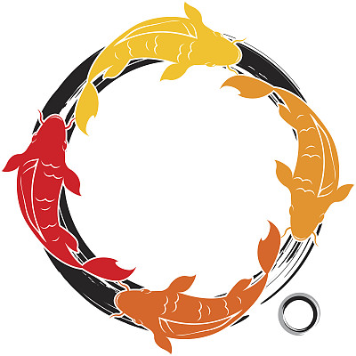 一群锦鲤游来游去图片下载