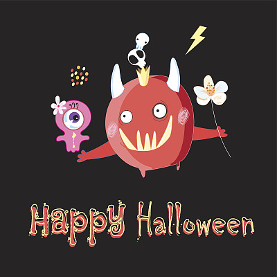 明亮的颜色背景与怪物图片下载