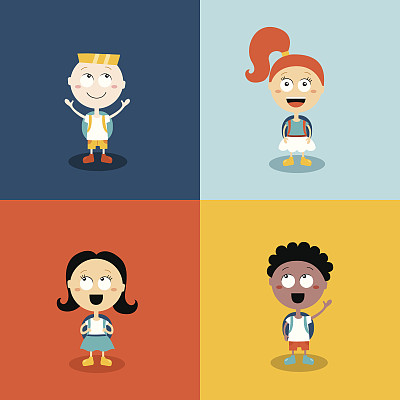 可爱的孩子们准备回学校了图片下载