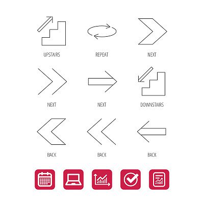 箭头图标。上楼，重复线性符号。图片下载