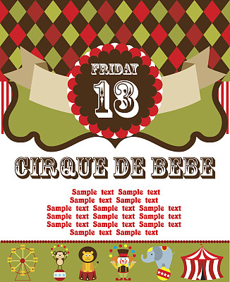 可爱的马戏团卡片设计图片下载