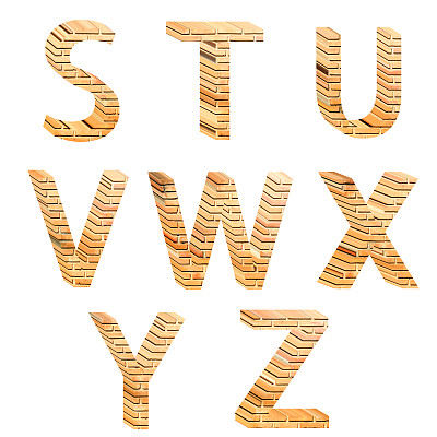 砖纹理ABC包含字母S到Z图片下载