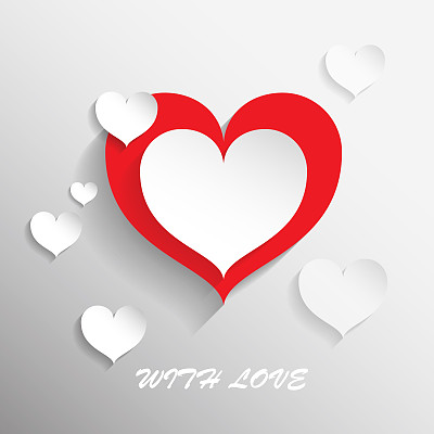 纸心装饰矢量插画。图片下载