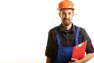 手工工人在白色背景图片下载