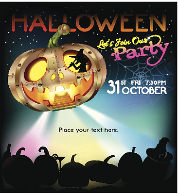 万圣节派对设计模板插图图片下载