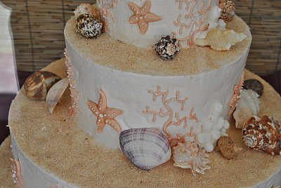 三层蛋糕，灵感来自海洋主题图片下载