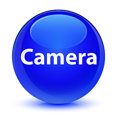 相机玻璃蓝色圆形按钮图片下载