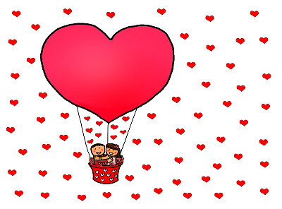 情人节快乐的红心气球图片下载