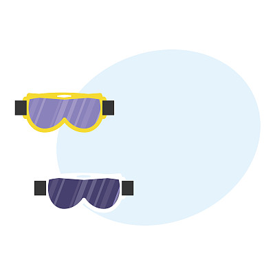 滑雪、单板滑雪面罩、护目镜、护目镜、防护眼镜、平面插图图片下载