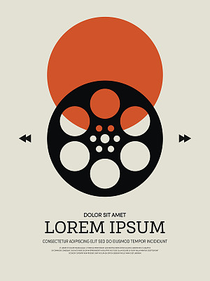 电影和电影现代复古海报的背景素材图片