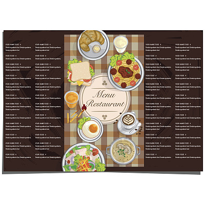 菜单食品餐厅模板设计手绘图形。图片下载
