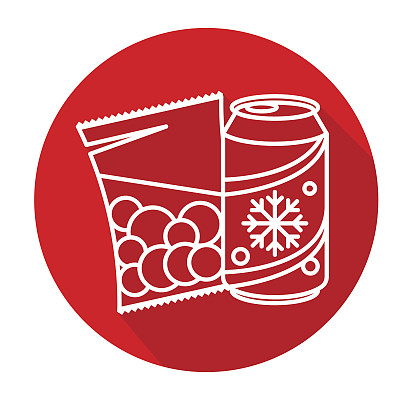 图标插图的零食和罐装饮料图片下载