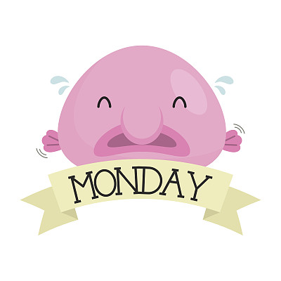 星期一Blob鱼感觉在白色的背景图片下载