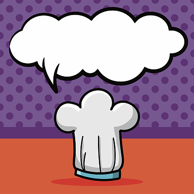 厨师帽彩色涂鸦，演讲泡泡图片下载