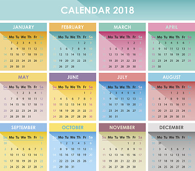 2018年的日历图片下载