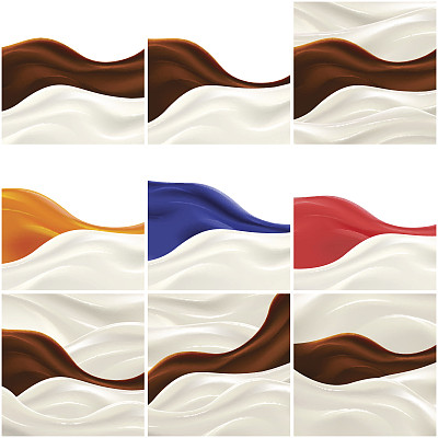 牛奶或酸奶喷溅向量现实插图标签设计或广告需求素材图片