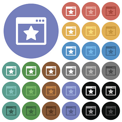 最喜欢的应用圆形平面多色图标图片下载